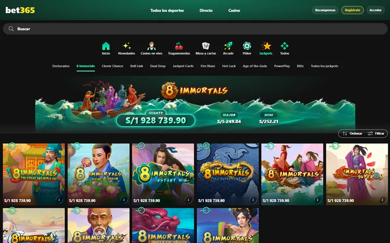 Serie 8 Immortals de bet365 casino