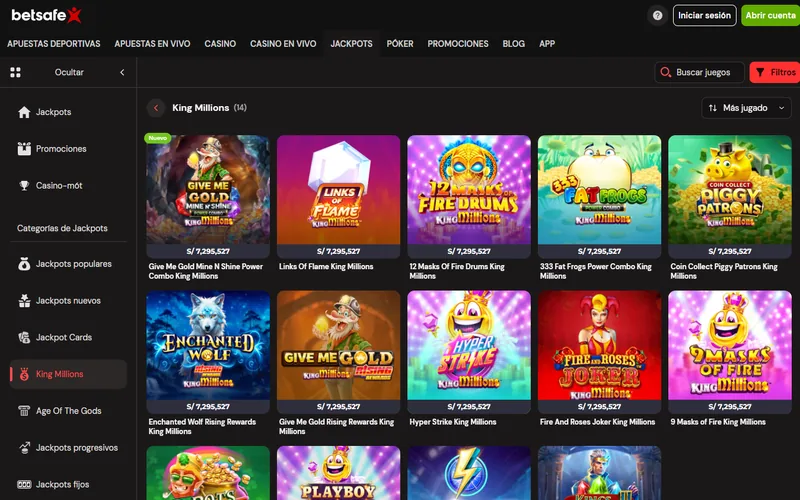 Colección King Millions de Betsafe casino