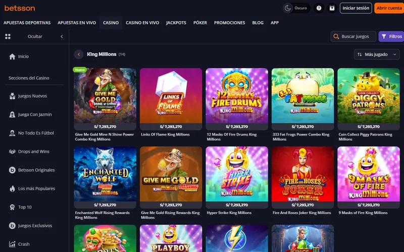 Colección King Millions de Betsson casino