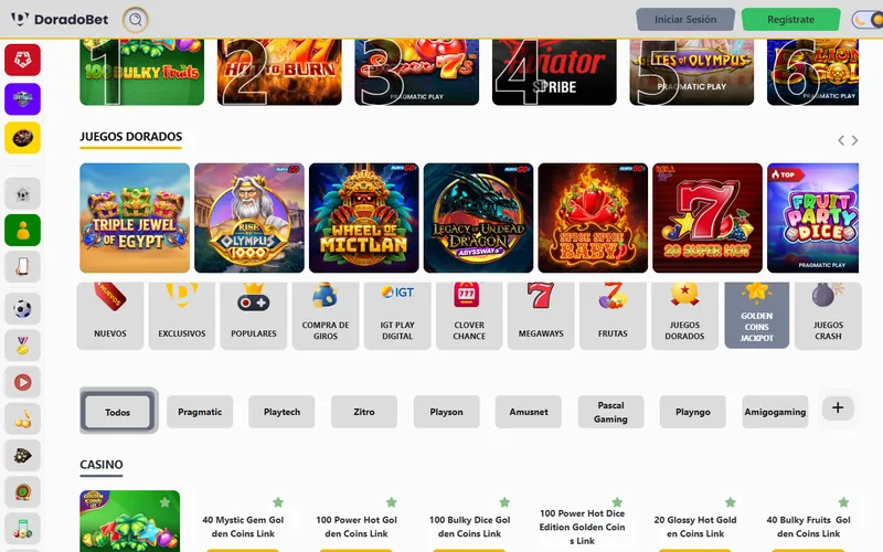 Categoría Golden Coins Jackpot de Doradobet casino