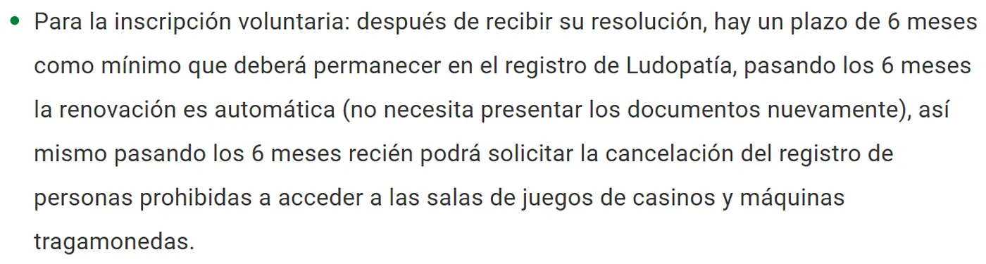 Preguntas frecuentes del MINCETUR en gob.pe: la inscripción voluntaria exige un plazo mínimo de 6 meses antes de poder solicitar la cancelación