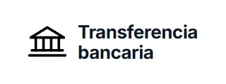 Logo de Transferencia bancaria como medio de pago